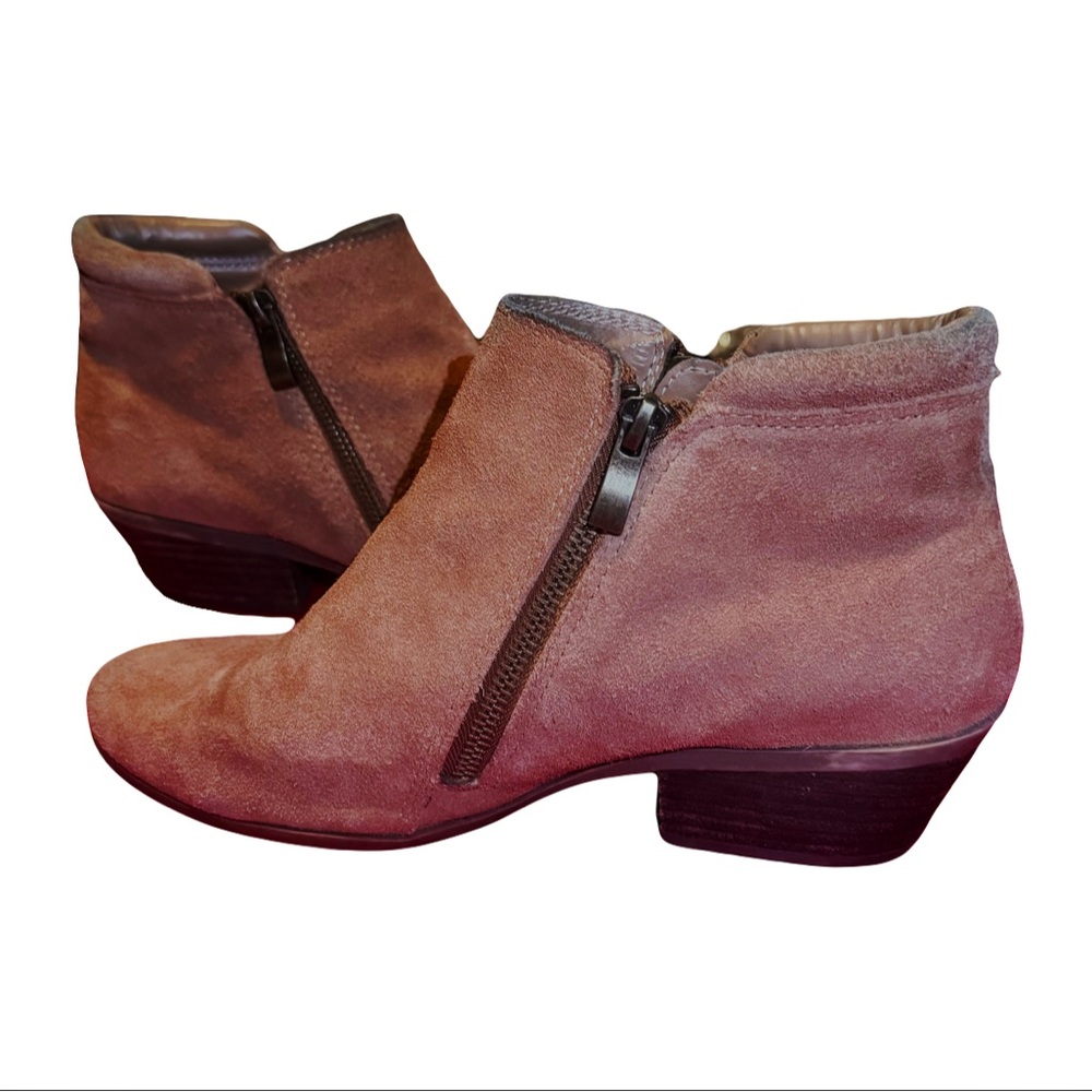 Apri Brown Suede Heeled Ankle Booties Women’s size 8 Zip Up Boot